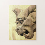 GARGOYLE JIGSAW PUZZLE<br><div class="desc">A fine example of Gothic architecture from a cathedral. A watercolor of a stone gargoyle from the mediaeval period  here in England UK.</div>