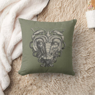 Gargoyle Mask 2 Throw Pillow