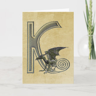 Gargoyle Monogram K Note Card