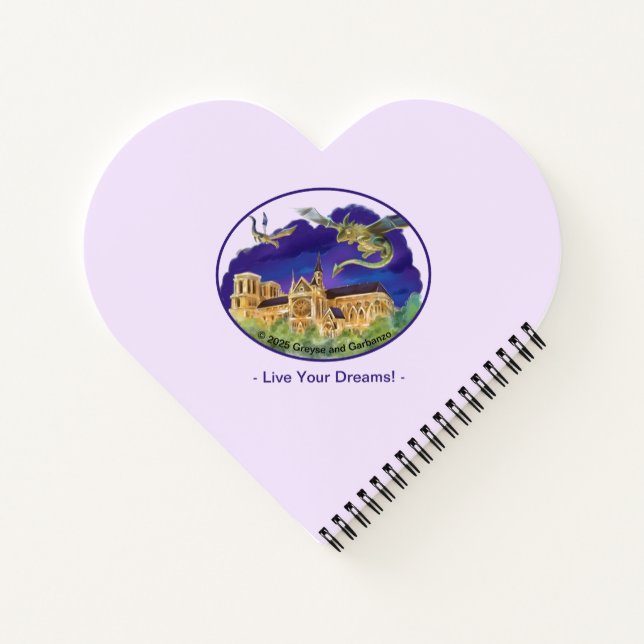 Gargoyle Notre Dame - Paris Dreams Heart Notebook  (Back)