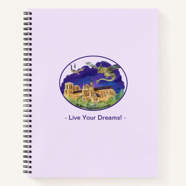Gargoyle Notre Dame - Paris Dreams Spiral Notebook (Front)