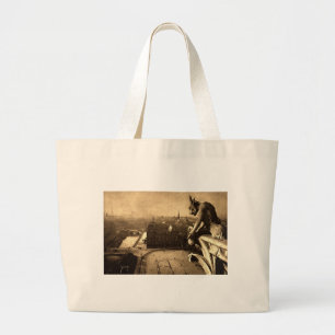 Gargoyle Notre Dame, Paris France 1912 Vintage Large Tote Bag