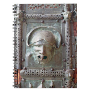 Gargoyle panel from the left door of the portal, 1 spiral notebook