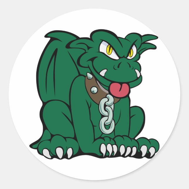 gargoyle sculpture classic round sticker (Front)