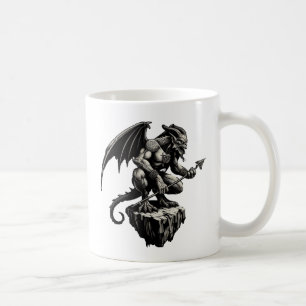 Gargoyle sitting on a rock coffee mug