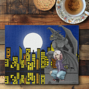 Gargoyle Urban Fantasy Cityscape Jigsaw Puzzle