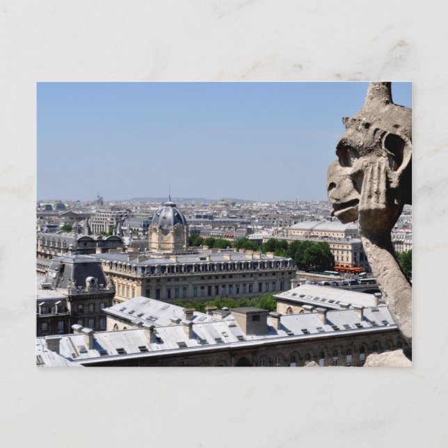 Gargoyle view of Paris, Notre Dame Postcard (Front)