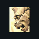 GARGOYLES CANVAS PRINT<br><div class="desc">A fine example of Gothic architecture from a catherdral. A watercolor of a stone gargoyle from the mediaeval period  here in England UK.</div>