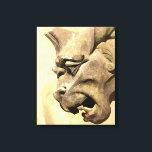 GARGOYLES CANVAS PRINT<br><div class="desc">A fine example of Gothic architecture from a catherdral. A watercolor of a stone gargoyle from the mediaeval period  here in England UK.</div>