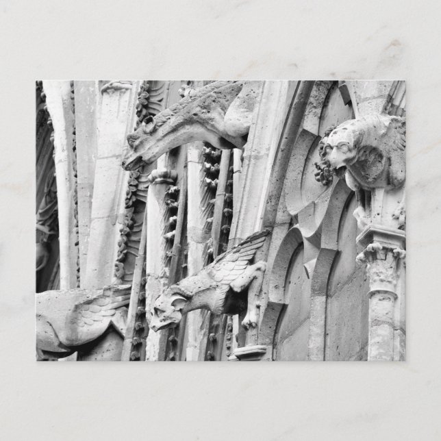 Gargoyles, Notre Dame de Paris cathedral, Paris Postcard (Front)