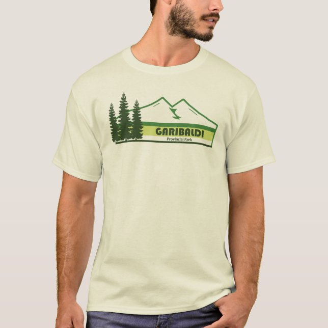 Garibaldi Provincial Park Green Stripes T-Shirt (Front)