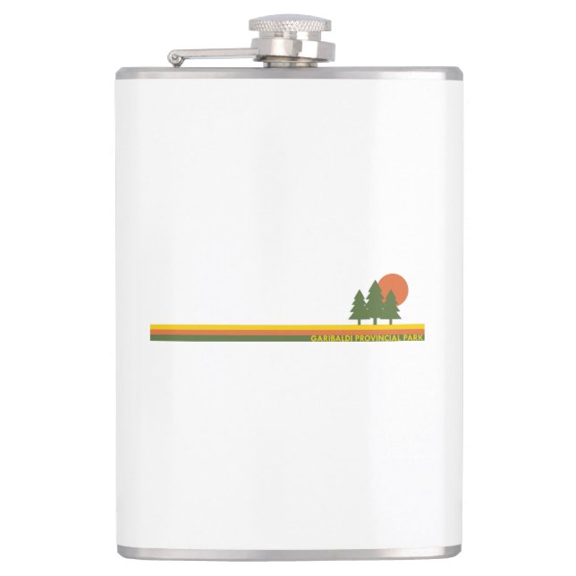 Garibaldi Provincial Park Pine Trees Sun Hip Flask (Front)