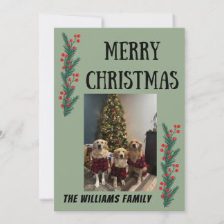 Garland and Berries Merry Christmas Card