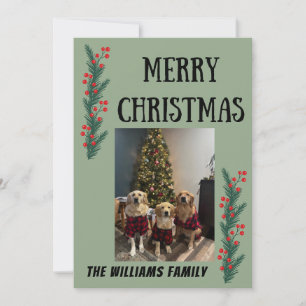 Garland and Berries Merry Christmas Card