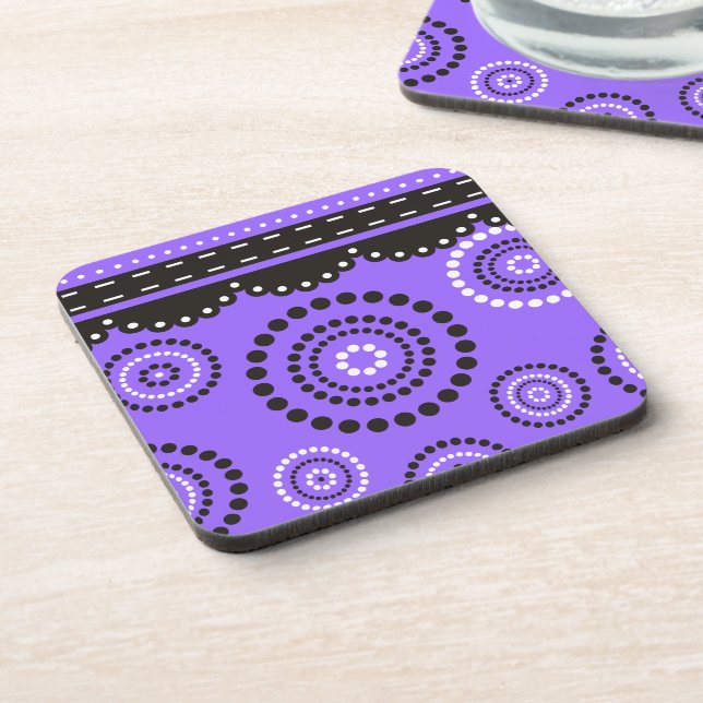 Garland ARTdeco black white + your backgr. colour Coaster (Left Side)