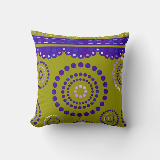 Garland ARTdeco violet blue + your backgr. colour Cushion (Front)
