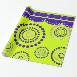 Garland ARTdeco violet blue + your backgr. colour Wrapping Paper
