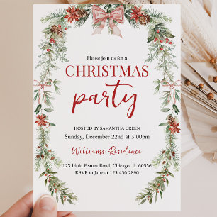 Garland Christmas Party Invitation