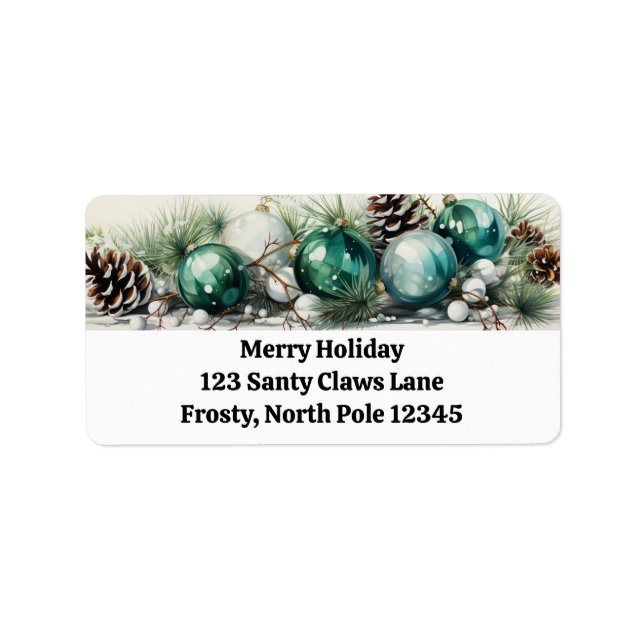 Garland of Yuletide Joy Return Address Labels (Front)