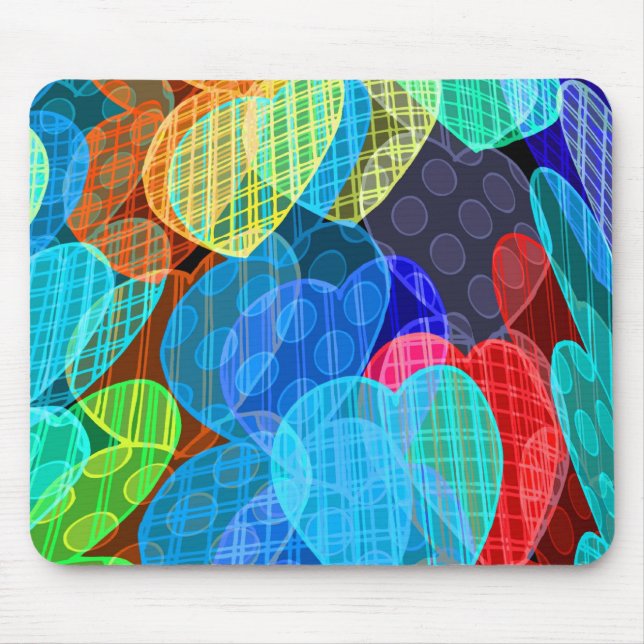 garlands of pastel coloured hearts mouse pad (Front)