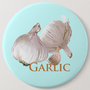 Garlic and Garlic Clove 6 Cm Round Badge