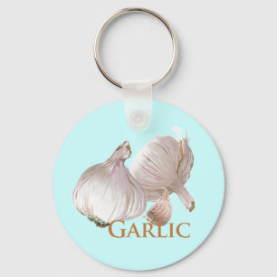 Garlic and Garlic Clove Key Ring