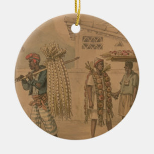 Garlic and Onion Sellers, 1826 (w/c on paper) Ceramic Tree Decoration