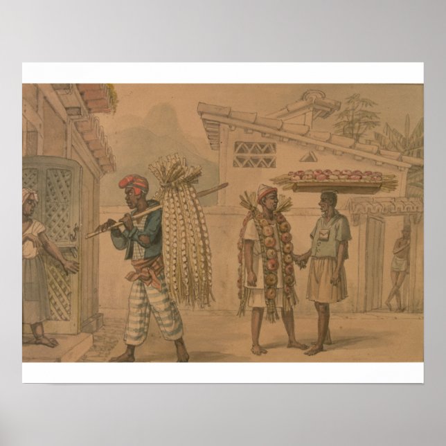 Garlic and Onion Sellers, 1826 (w/c on paper) Poster (Front)