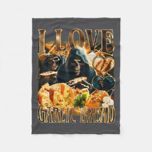 Garlic Bread Food Lover Funny Skeleton Meme Humor  Fleece Blanket