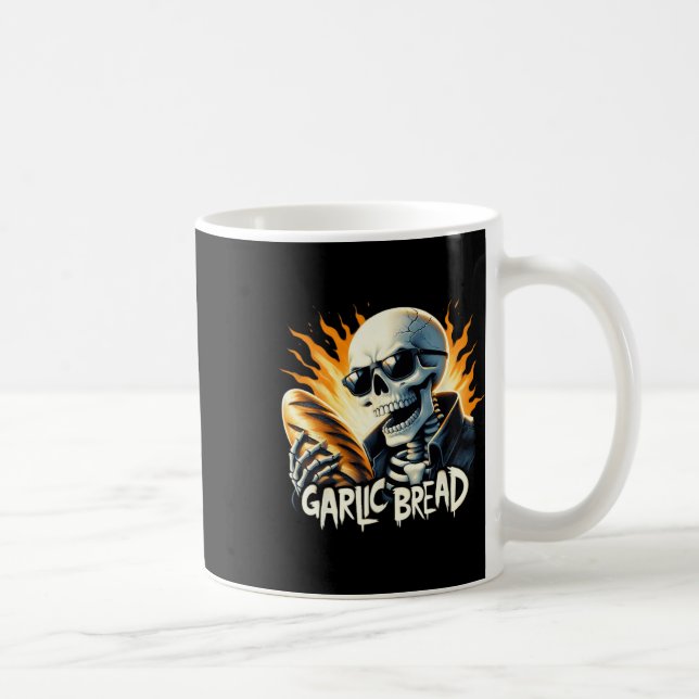Garlic Bread Halloween Skeleton Kery Ker Bread Lov Coffee Mug (Right)