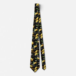 Garlic Bread Illustration Pattern V2 Tie