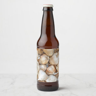 Garlic Bulbs Artistic Black Outline Art Beer Bottle Label