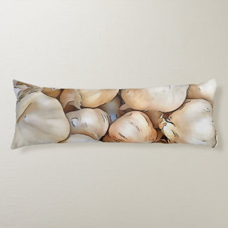 Garlic Bulbs Artistic Black Outline Art Body Cushion
