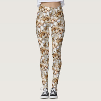 Garlic Bulbs Artistic Black Outline Art Leggings