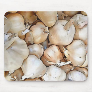 Garlic Bulbs Artistic Black Outline Art Mouse Pad