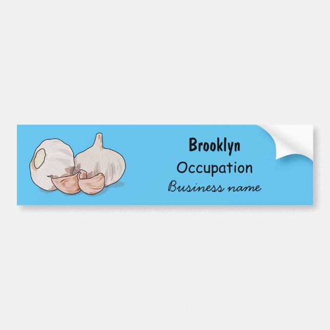 Garlic cartoon illustration bumper sticker (Front)