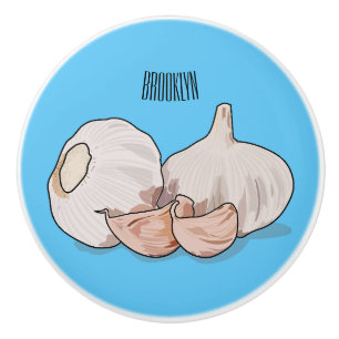 Garlic cartoon illustration ceramic knob