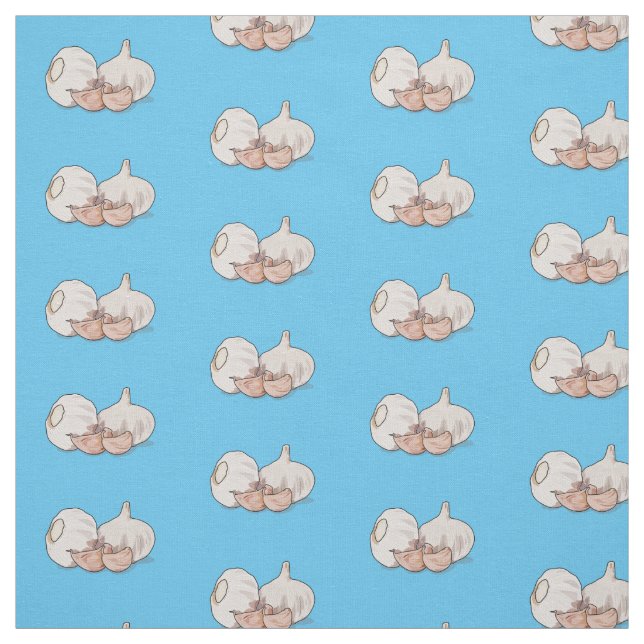 Garlic cartoon illustration   fabric (Swatch)
