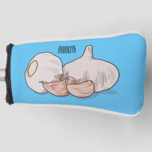 Garlic cartoon illustration golf head cover