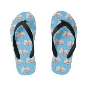 Garlic cartoon illustration kid's jandals