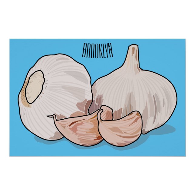 Garlic cartoon illustration   poster (Front)