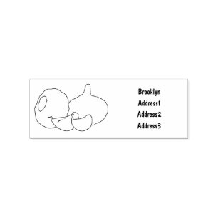 Garlic cartoon illustration rubber stamp