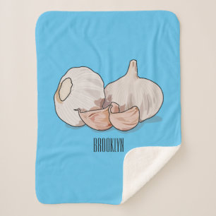 Garlic cartoon illustration  sherpa blanket