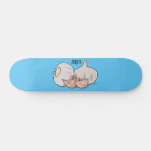 Garlic cartoon illustration skateboard