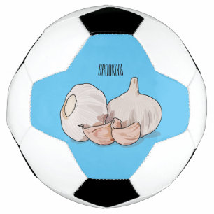 Garlic cartoon illustration soccer ball