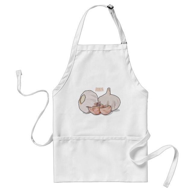 Garlic cartoon illustration   standard apron (Front)
