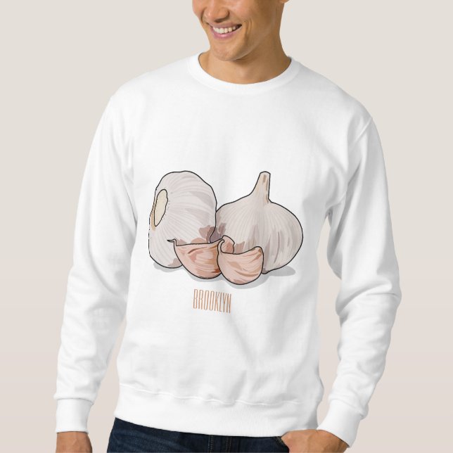 Garlic cartoon illustration   sweatshirt (Front)