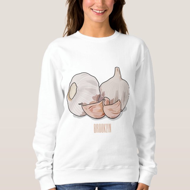 Garlic cartoon illustration   sweatshirt (Front)
