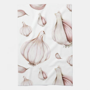 Garlic Clove Pattern Simple White Tea Towel