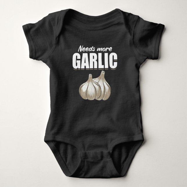 Garlic Cloves Funny Cooking Food Humour Baby Bodysuit (Front)